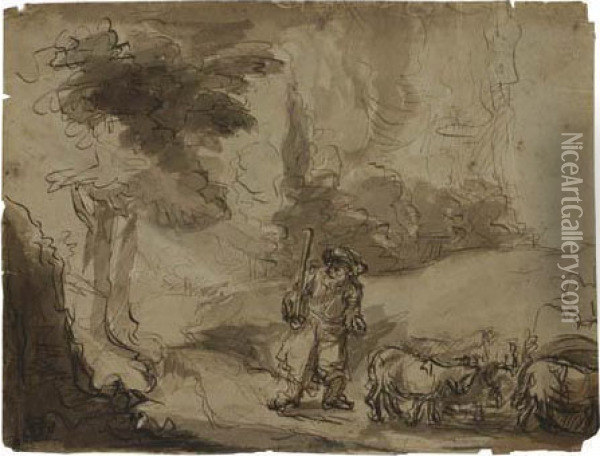 Moses And The Burning Bush Oil Painting - Rembrandt Van Rijn