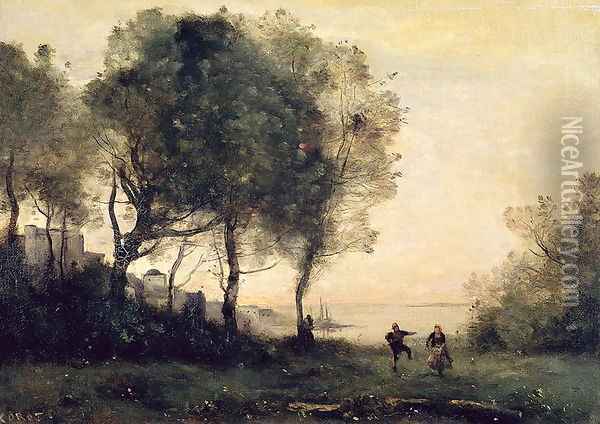 Souvenir of Italy Oil Painting - Jean-Baptiste-Camille Corot