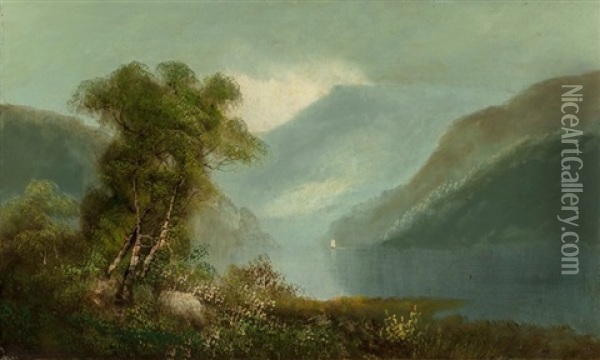 Sailboat On A River Oil Painting - Homer Dodge Martin