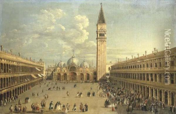 The Piazza San Marco, Venice Oil Painting - Antonio Joli