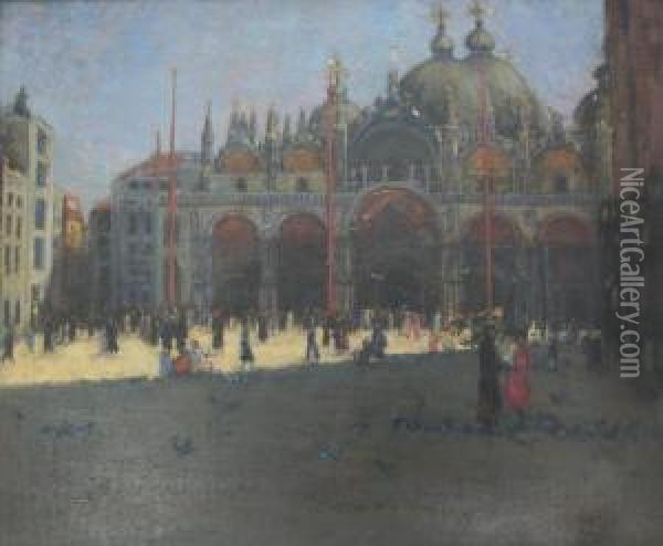 St. Mark's Square Oil Painting - Mary Mccrossan