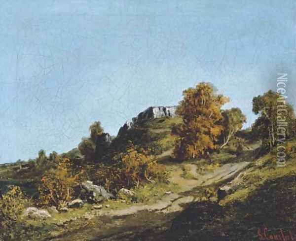 Paysage aux environs d'Ornans Oil Painting - Gustave Courbet