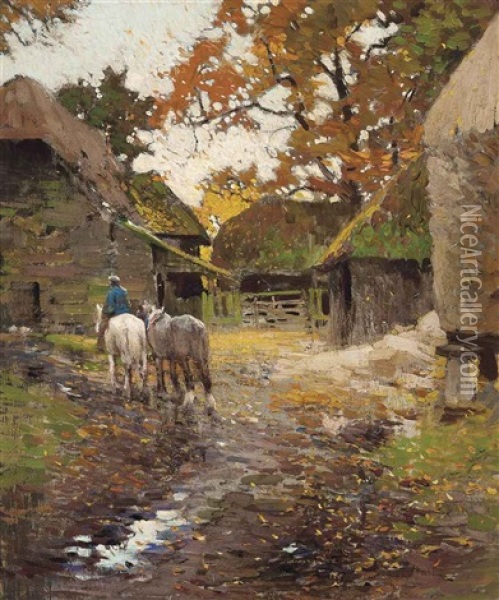 Returning Home Oil Painting - Frederick Hall