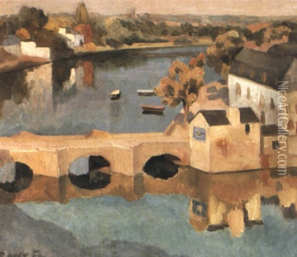 The Bridge At Auray Oil Painting - Roger Fry