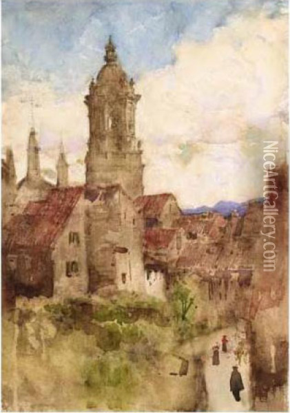 A Spanish Village Oil Painting - Arthur Melville