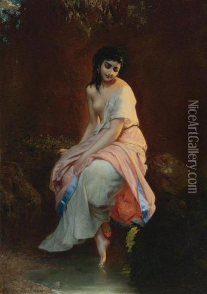 The Bather Oil Painting - Etienne Adolphe Piot