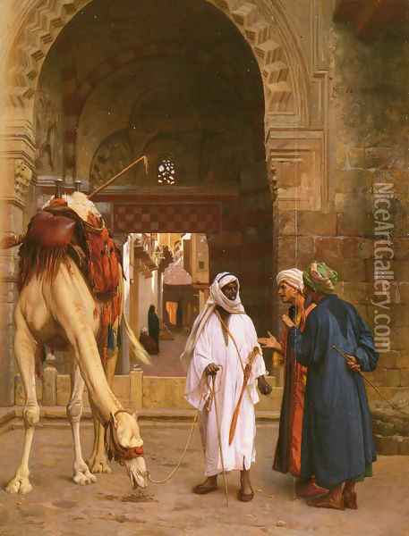 Dispute D'Arabes (Arabs Arguing) Oil Painting - Jean-Leon Gerome