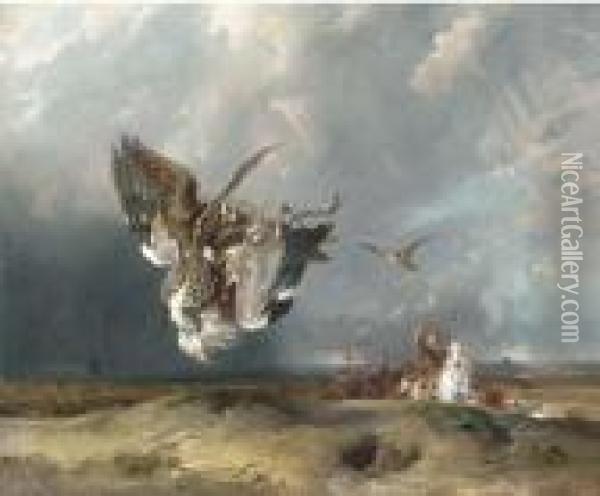 Hawking Oil Painting - Landseer, Sir Edwin