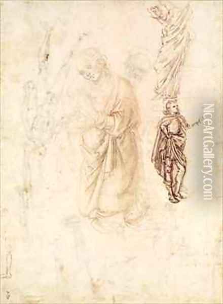 Sheet of studies with the Virgin Oil Painting - Francesco di Simone da Fiesole Ferrucci