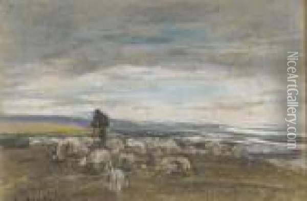 Paturage Aux Moutons, Cote Normande Oil Painting - Eugene Boudin