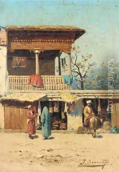 Street Traders In Samarkand Oil Painting - Richard Karlovich Zommer