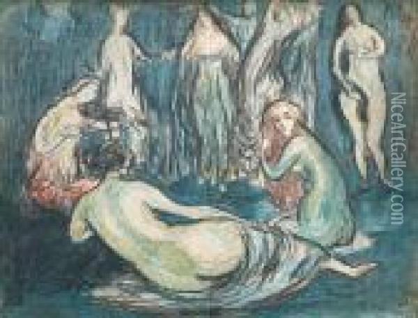 Les Baigneuses Oil Painting - Louis Anquetin