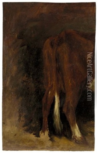 Hind Portion Of A Cow Oil Painting - Christian Friedrich Gille