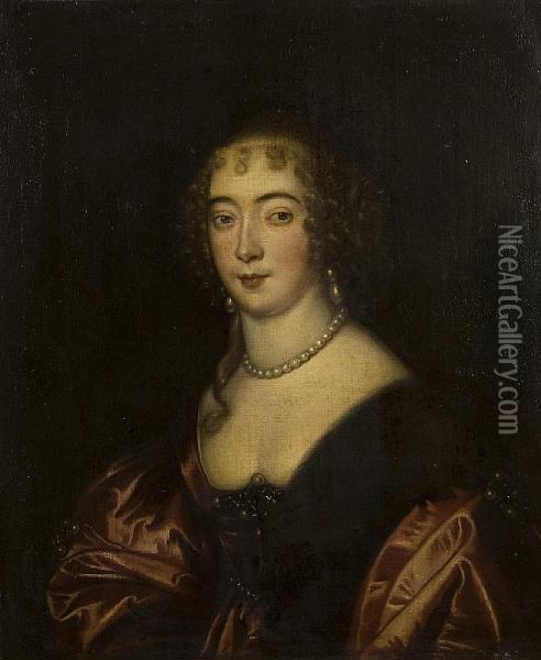Portrait Of A Lady With Pearl Necklace Oil Painting - Sir Anthony Van Dyck