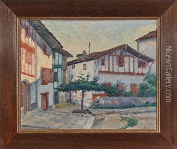 La Maison De L'artiste A Ainhoa Oil Painting - Francois Ignace Bibal