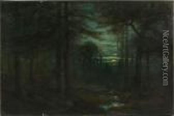 Moonlight Near Tuckerton Oil Painting - Christopher H. Shearer