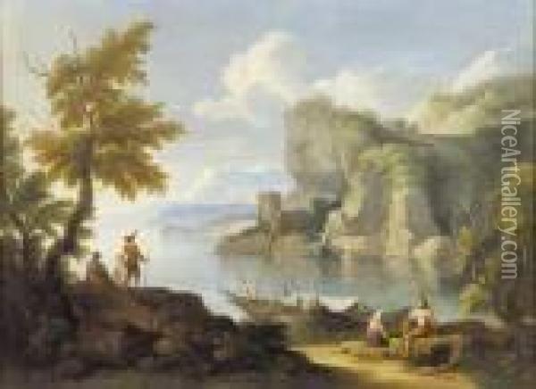 Paesaggio Con Figure Oil Painting - Jacob De Heusch
