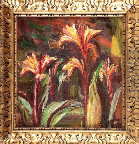 Egzotyczne Kwiaty Oil Painting - Kazimierz Zieleniewski