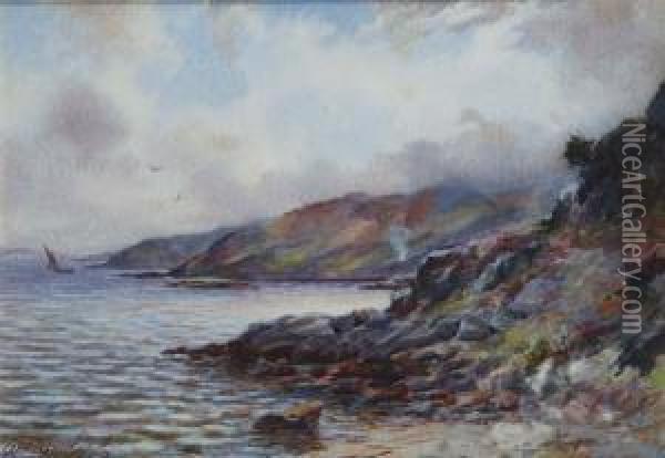 A Coastal View Oil Painting - William Woolard