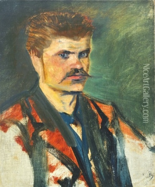 Man Portrait Oil Painting - Laszlo Mednyanszky
