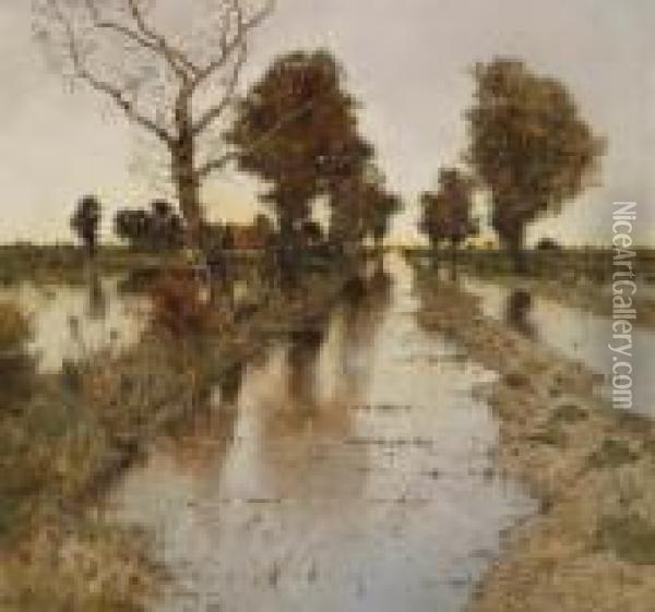 Fluvial Landscape Oil Painting - Karl Heffner