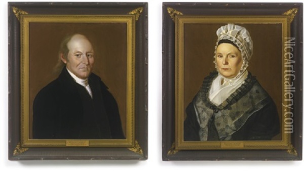 Mr. And Mrs. Lazarus Ruggles Oil Painting - Richard Jennys
