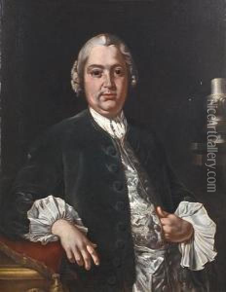 Portrait Of Niccolo Jommelli Oil Painting - Giuseppe Bonito