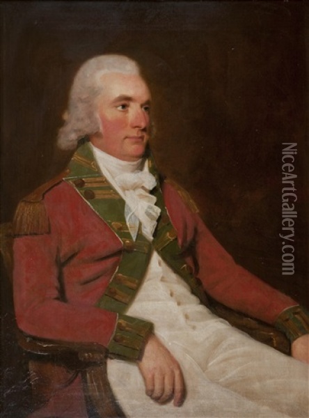 Three Quarter Length Portrait Of Colonel Thomas Balfour Of Elwick, Seated, In Uniform Oil Painting - Sir Henry Raeburn