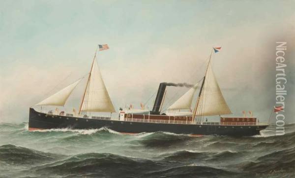 The Steam/sail Ship Oil Painting - Antonio Nicolo Gasparo Jacobsen