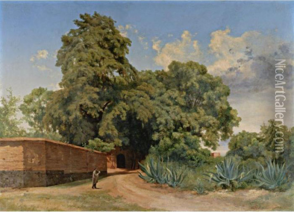 San Sebastian Chimalistac Oil Painting - Jose Maria Velasco
