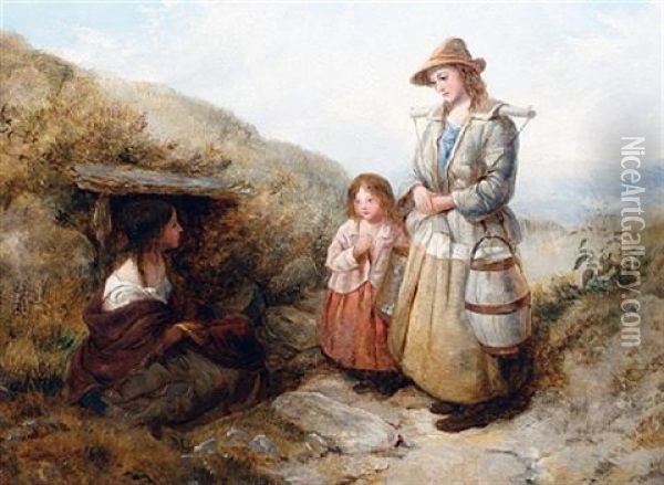 By The Wayside Oil Painting - Edward John Cobbett