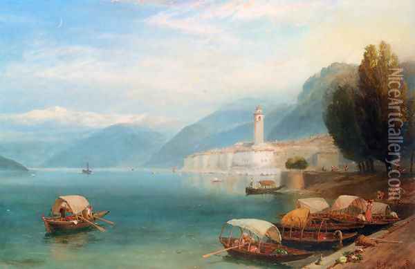 Lake Como Oil Painting - Myles Birket Foster