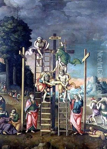 The Deposition of Christ Oil Painting - Francesco Ubertini Verdi Bachiacca