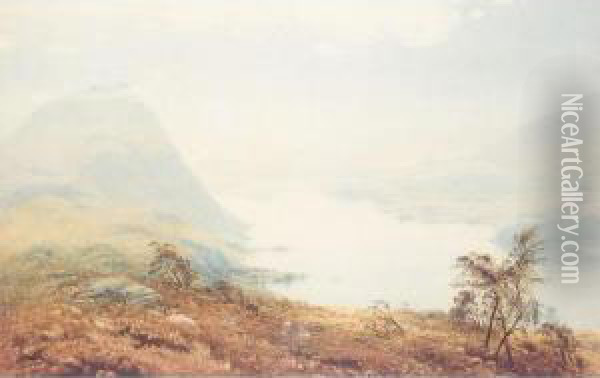 Lake Landscape Oil Painting - Frederick Tucker