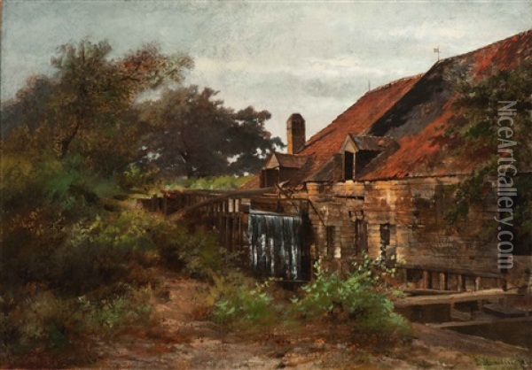 The Old Watermill Wolfheze Oil Painting - Louwrens Hanedoes
