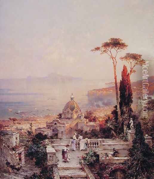The view from the Balcony Oil Painting - Franz Richard Unterberger