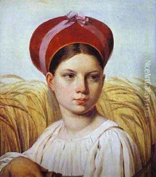 Reaper 1820s Oil Painting - Aleksei Gavrilovich Venetsianov