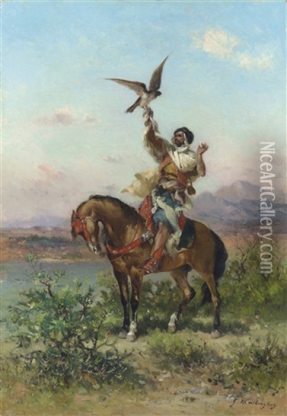 The Falconer Oil Painting - Georges Washington