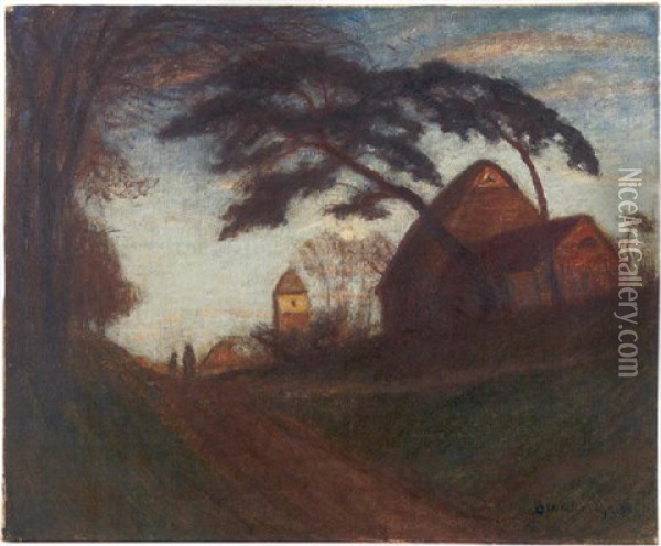 Abend In Worpswede Oil Painting - Otto Modersohn