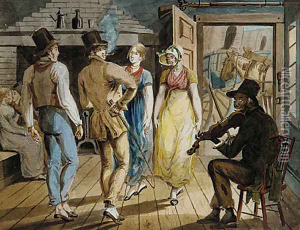 Merrymaking at a Wayside Inn Oil Painting - John Lewis Krimmel