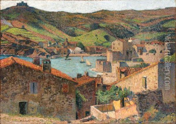 Vue Du Village, Le Port De Collioure Oil Painting - Henri Martin