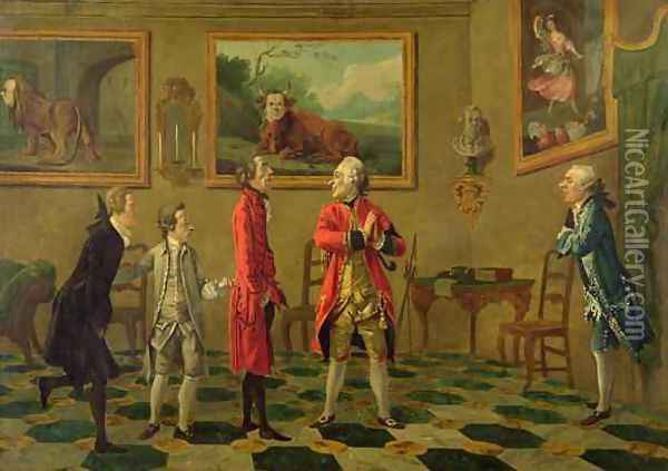 A Caricature Group in Florence, c.1760 Oil Painting - Thomas Patch