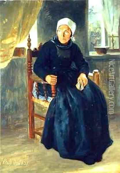 A Woman from Blankenese Oil Painting - Jacob Gensler