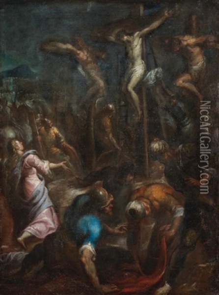 The Crucifixion Oil Painting - Andrea (Andrea Vicentino) Michieli