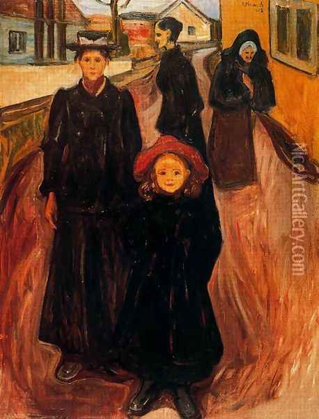 Four Ages in Life Oil Painting - Edvard Munch