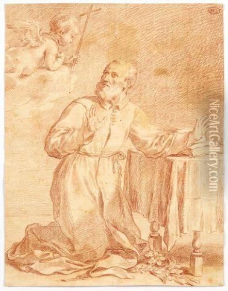 La Vision De Saint Philippe Neri, D'apres Un Maitre Oil Painting - Anicet-Charles-Gabriel Lemonnier