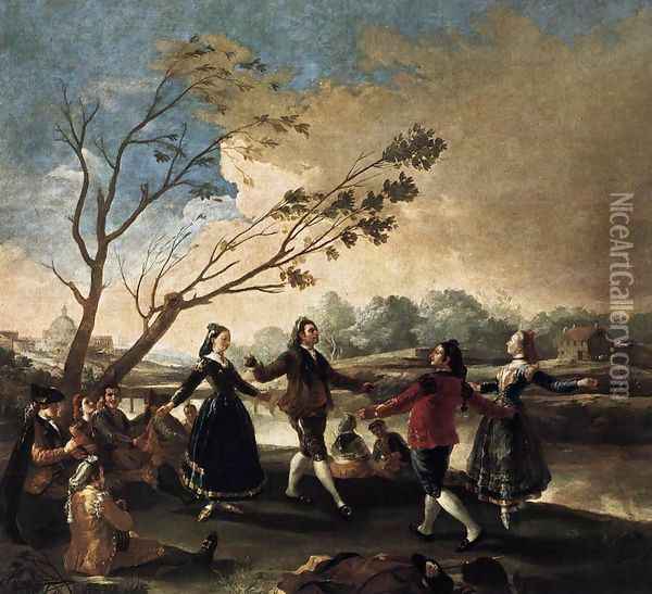 Dance Of The Majos At The Banks Of Manzanares Oil Painting - Francisco De Goya y Lucientes