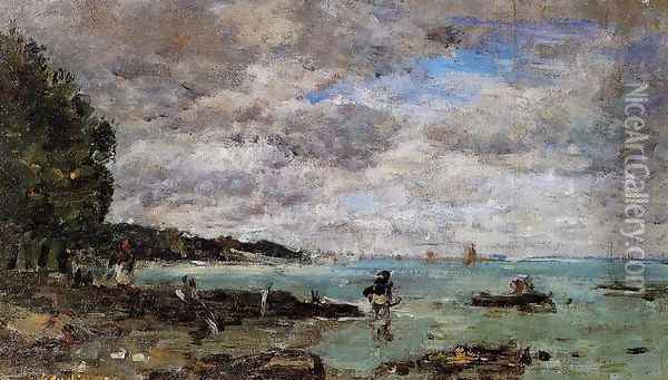 The Coastline at Plougastel Oil Painting - Eugene Boudin