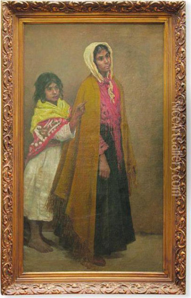 Dos Mujeres De Tanger Oil Painting - Jose Tapiro Y Baro