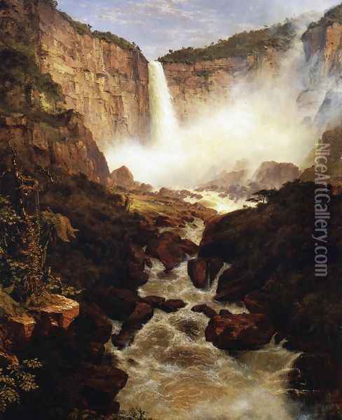 The Falls of Tequendama, 1854 Oil Painting - Frederic Edwin Church